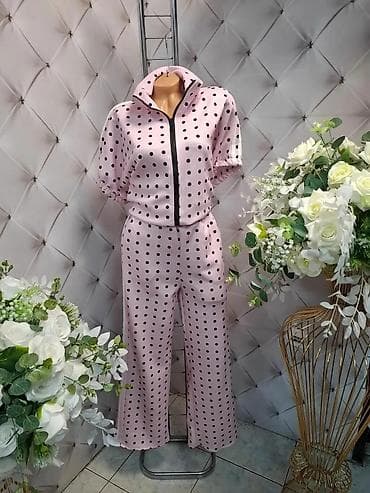 cipele ruma: Damski komplet sa tufnama – bluza sa rajsferšlusom i široke pantalone — 2