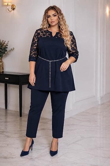svecana bluza: 08. ✨ Elegantan komplet za punije dame ✨ Prelep model sa čipkastim — 3