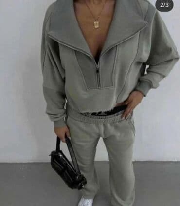 just do it trenerke: Ženski trenerka komplet – duks + donji deo - Model: oversize, moderan — 1