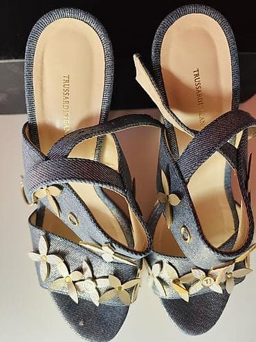 zenske kozne sandale: Trussardi Jeans ženske sandale – platforme sa štiklom - Model — 5