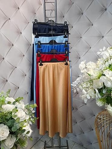 dugacke svecane suknje: Saten midi suknja – A-kroja - Materijal: glatki, sjajni saten sa — 1