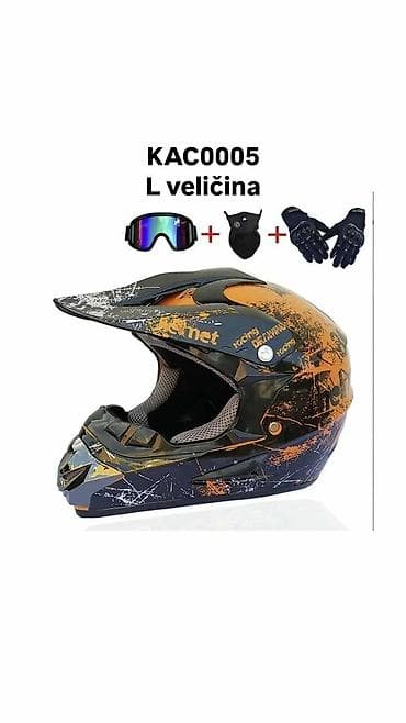 motocikli do 50 kubika: Kacige Set za motocross uključuje sportske rukavice, naočare protiv — 4