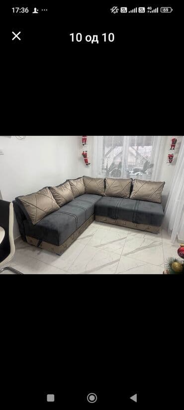 trosed na razvlacenje sa dusekom: Ugaona garnitura – moderni L oblik - Prostrana ugaona sofa sa dubokim — 3