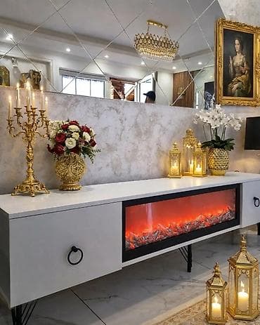 ikea ormarići i komode: TV komoda sa ugrađenim električnim kaminom i LED ambijentalnim — 8