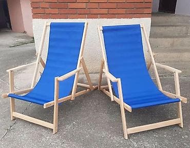 forma ideale komode za hodnik: Drvene ležaljke na sklapanje sa platnenim sedalnim delom - — 6