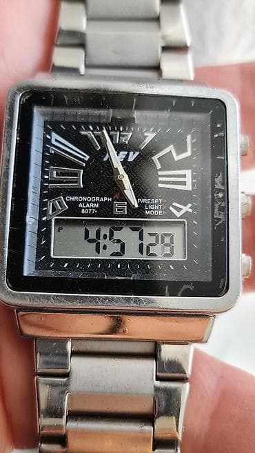 sat i narukvica set: Hibridni ručni sat (analogno + digitalno) – JEV 8077 - Kućište — 1