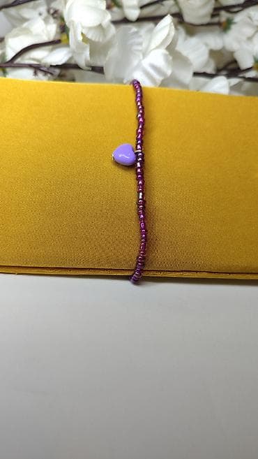 privezak za narukvice: Ručna narukvica od perlica – ljubičasta - Delikatna narukvica — 1