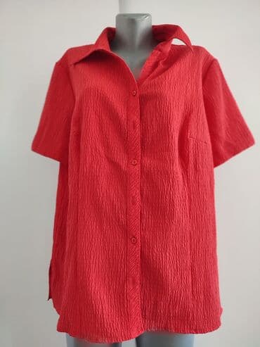 Women's Clothing: 4XL, Polyester, Single-colored, color - Red — 1