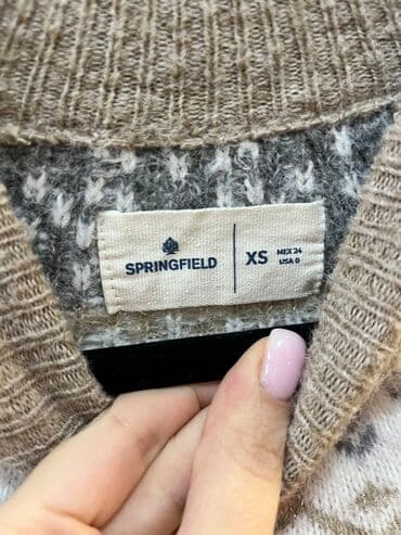 Haljine: Springfield XS, bоја - Bež, Oversize, Dugih rukava — 2