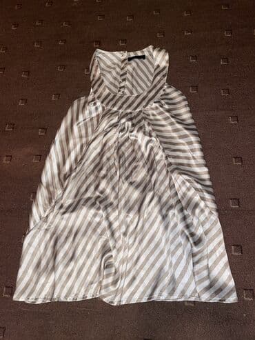 plus size tunike: M (EU 38), L (EU 40), Satin, Stripes, color - Multicolored — 1
