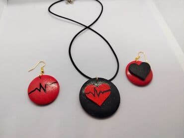 Ogrlica sa priveskom, Handmade, Materijal: Epoksi smola — 24