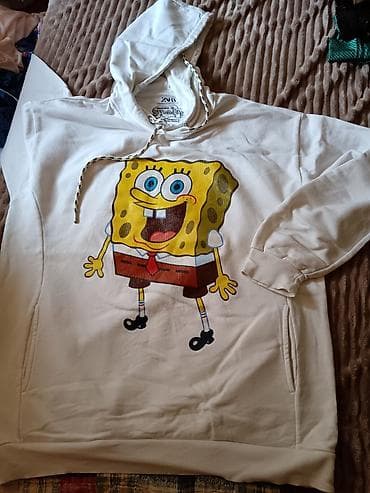 zara pantalone snizenje: ZARA x Nickelodeon SpongeBob dukserica s kapuljačom - Bela dukserica — 1