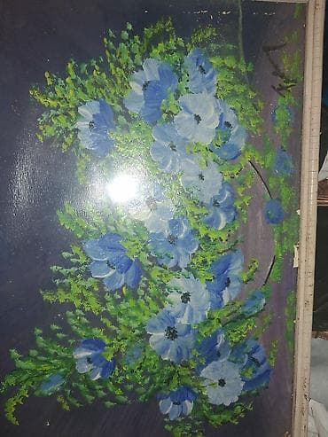 gobleni slike: Ručni goblen sa motivom cveća u pozlaćenom, dekorativnom ramu. - — 4