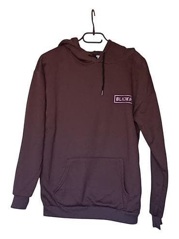 zara basic sako: Dukserica sa kapuljačom “BORN PINK” - Boja: tamno braon - Prednji — 1