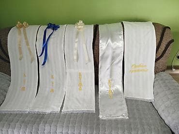 Ručnici/peškiri za krštenje sa vezom - Tradicionalni beli peškiri za