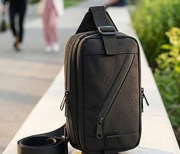 otkup polovnih stvari: Kompaktna uniseks torbica preko ramena – crna - Višenamenski dizajn — 1