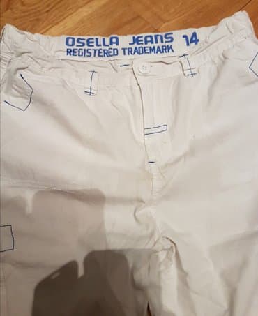 crno beli tech fleece: 3/4 pantalone, 158-164, bоја - Bela — 2