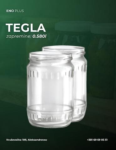 Staklena tegla ENO Plus – zapremina 0.580 l. - Klasičan cilindrični