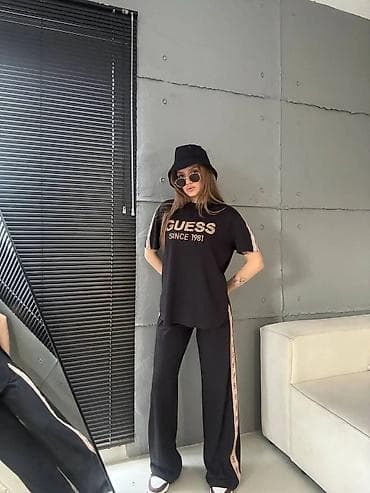 guess bela torba: Ženski komplet trenerke sa majicom – GUESS stil - Dvodijelni set — 7