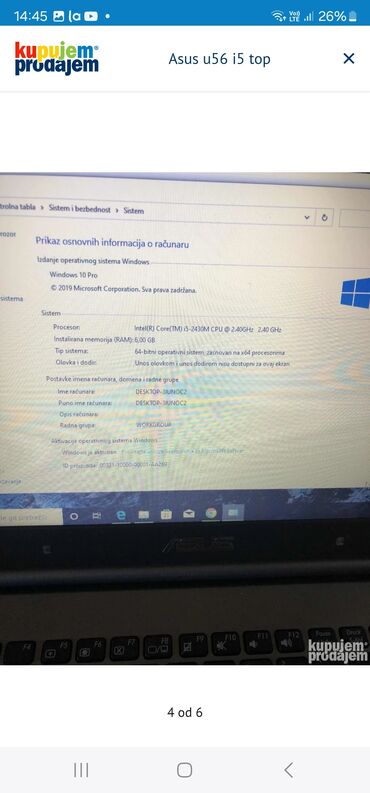 pegle na paru: Intel Core i5, 6 GB OZU — 4