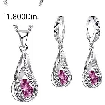 drveni nakit: Posrebreni set od dva nakita sa žigom S925 u četri boje – elegantan — 5