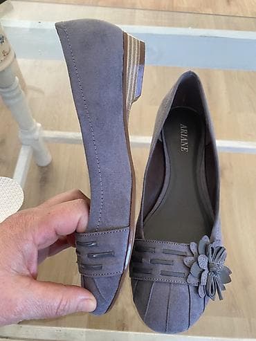 solo baletanke: Ariane baletanke – siva boja - Model: ravne baletanke sa niskom — 3