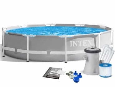 pumpa za bazen cena: INTEX sivi Prečnik 3.05m Dubina 76cm Uz bazen ide metalna konstrukcija — 1