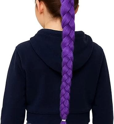 Perike i klipse: Ljubičasta pletenica u obliku konjskog repa koja se pričvršćuje — 3