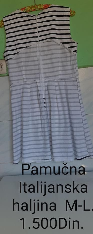 Office Furniture: Pamučna italijanska haljina, veličina M–L. - Materijal: 100% pamuk — 6