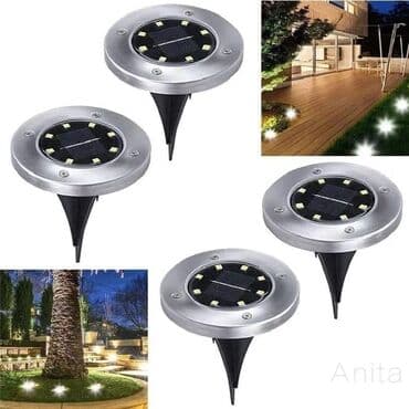 sijalice sa senzorom: Disk Lights - Baštenske solarne disk ubodne lampe 4 komada Samo 1899 — 1