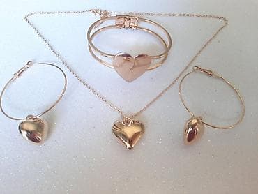 pandora slova privesci: Srce nakit Set Ogrlica, minđiše i narukvica. Slanje poštom. - — 3
