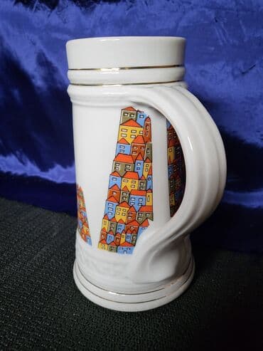 jelen pivo krigla: Krigla nova Zajecar porcelan 70te. Nova krigla,sve na njoj odsjaj od — 6