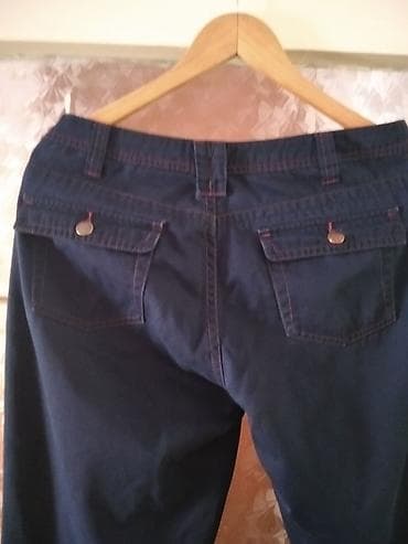 farmerke sa tregerima muske: Pantalone – veličina M, tanke i letnje. Opis: - Boja: tamnoplava — 3