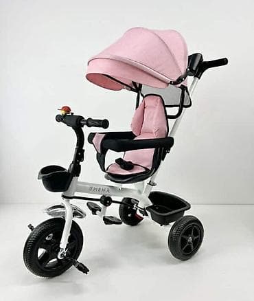 Kids' bicycles: Dečiji tricikl 4u1 sa ručkom za upravljanje i tendom TS-65 - — 2