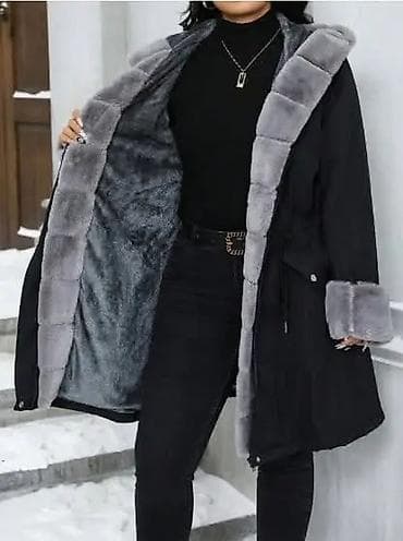 tamaris duboke cizme: Ženska zimska jakna s kapuljačom i krznastom postavom - Boja: crna — 2