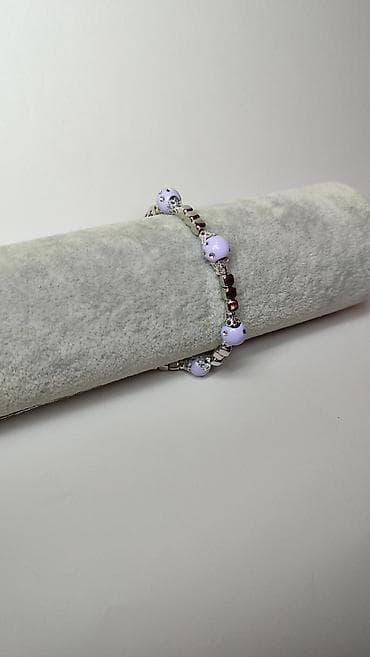 torbe za plazu ps: Elegantna ženska narukvica sa svetloljubičastim perlama i metalnim — 3