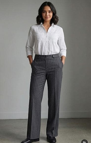 bele crocs papuce: Komplet - Model: klasičan ravni/širi kroj sa punom dužinom - Boja — 1