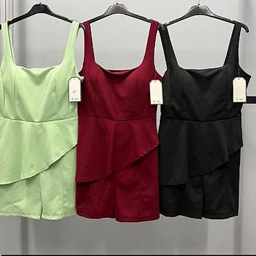 komplet krem boja: Kombinezon sa šorcem i peplum detaljem. - Kroj: gornji deo sa širokim — 2