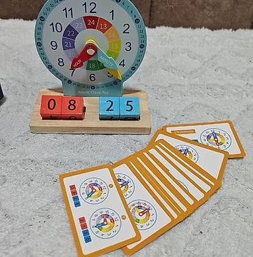 patike za vodu deca: Edukativna drvena igračka – sat za učenje vremena (Alarm Clock Toy) - — 3