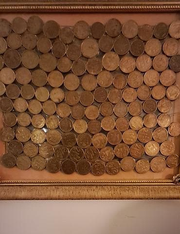 pecenjara slike: Unikatna zidna slika od kovanica – ručna izrada - Materijal — 2