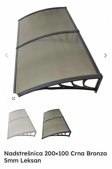Cena 14890 din Nadstrešnica 200×100 Crna Bronza 5mm Leksan PVC