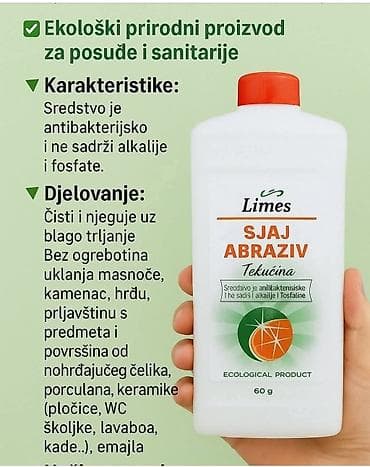 plise zavese cena: Limes Sjaj Abraziv – tečno ekološko sredstvo za posuđe i sanitarije - — 1