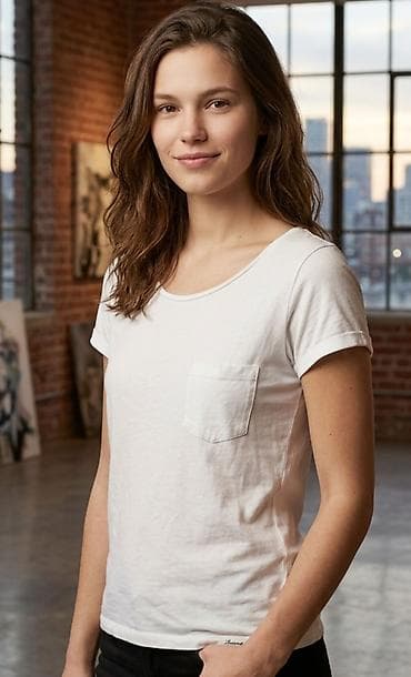 Ženska majica kratkih rukava – bela - Klasican, udoban kroj sa blago