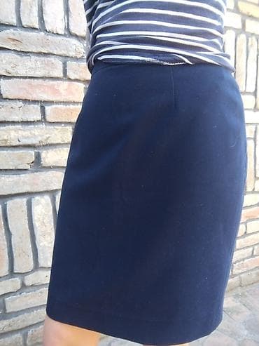 pull and bear dzemperi: Elegantna tamnoplava suknja – model olovka - Veličina: M - Mere — 5