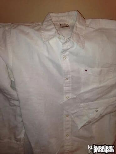 Košulja Na duge rukave, L, Tommy Hilfiger, bоја - Bela, Lan