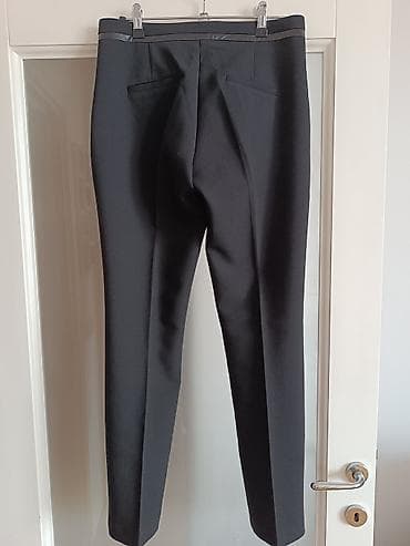 svecane haljine bele: Elegantne crne pantalone sa satenskim detaljima - Klasičan kroj sa — 2