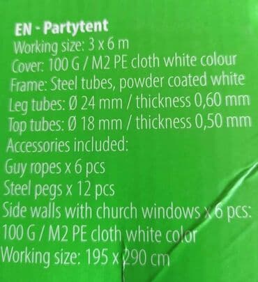 paviljoni akcija: Potpuno novi paviljoni sa stranicama Dimenzije 6*3m Konstrukcija — 3