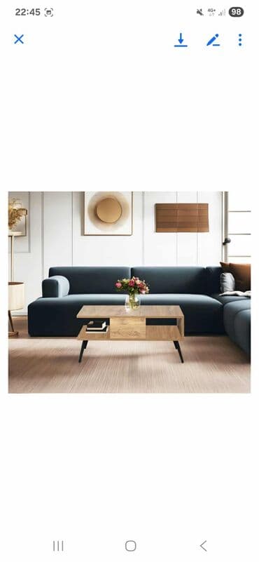 komode sa staklenim vratima: Crni klub sto 'Atlantic Pine' sa gvozdenim nogama Elegantni crni klub — 2