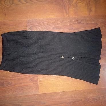 Lične stvari: Crna rebrasta pletena suknja - Model: uska, elastična rebrasta — 1