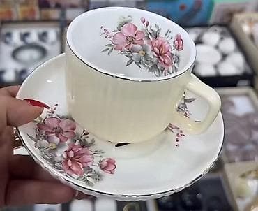 servis za rucavanje porcelan: Porcelanski set za kafu/čaj – šoljica sa tacnom 200ml - Materijal — 1